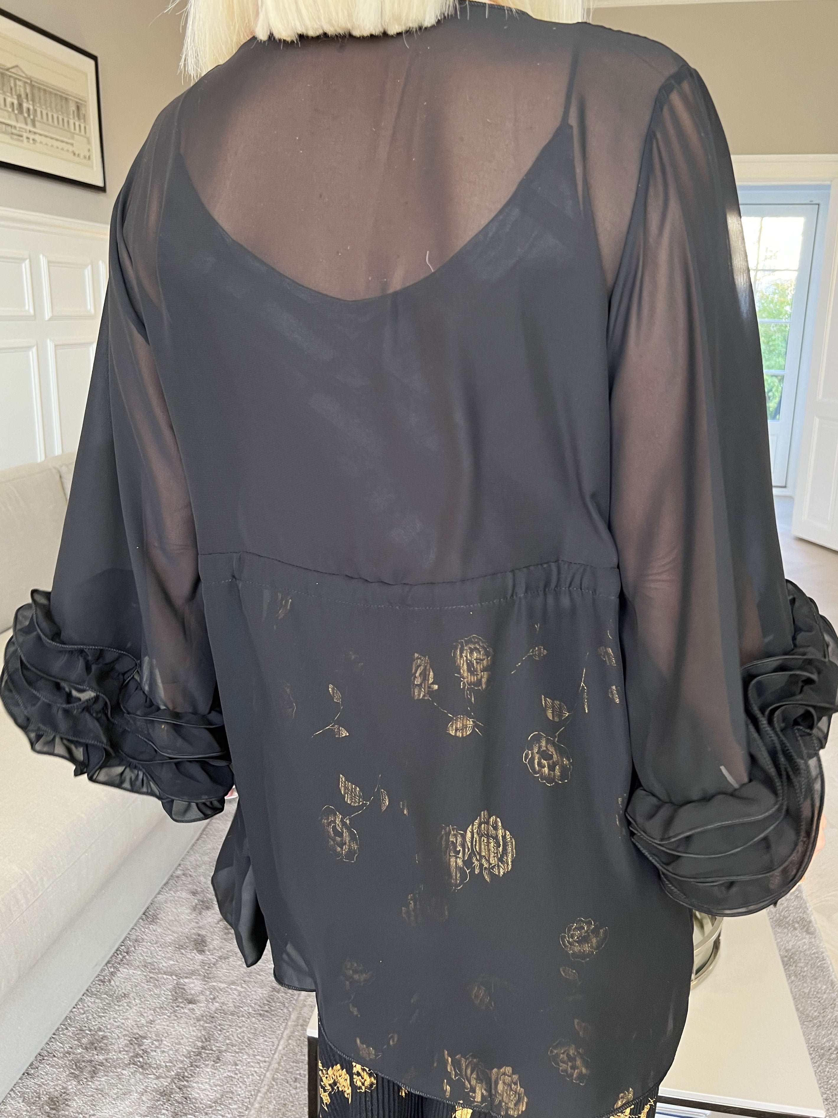 Valentine - Sød kimono i chiffon med bindebånd